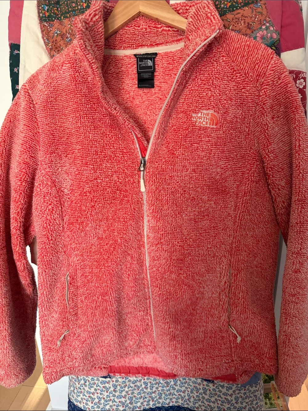 The North Face Orange Sherpa Full-Zip Teddy Jacket